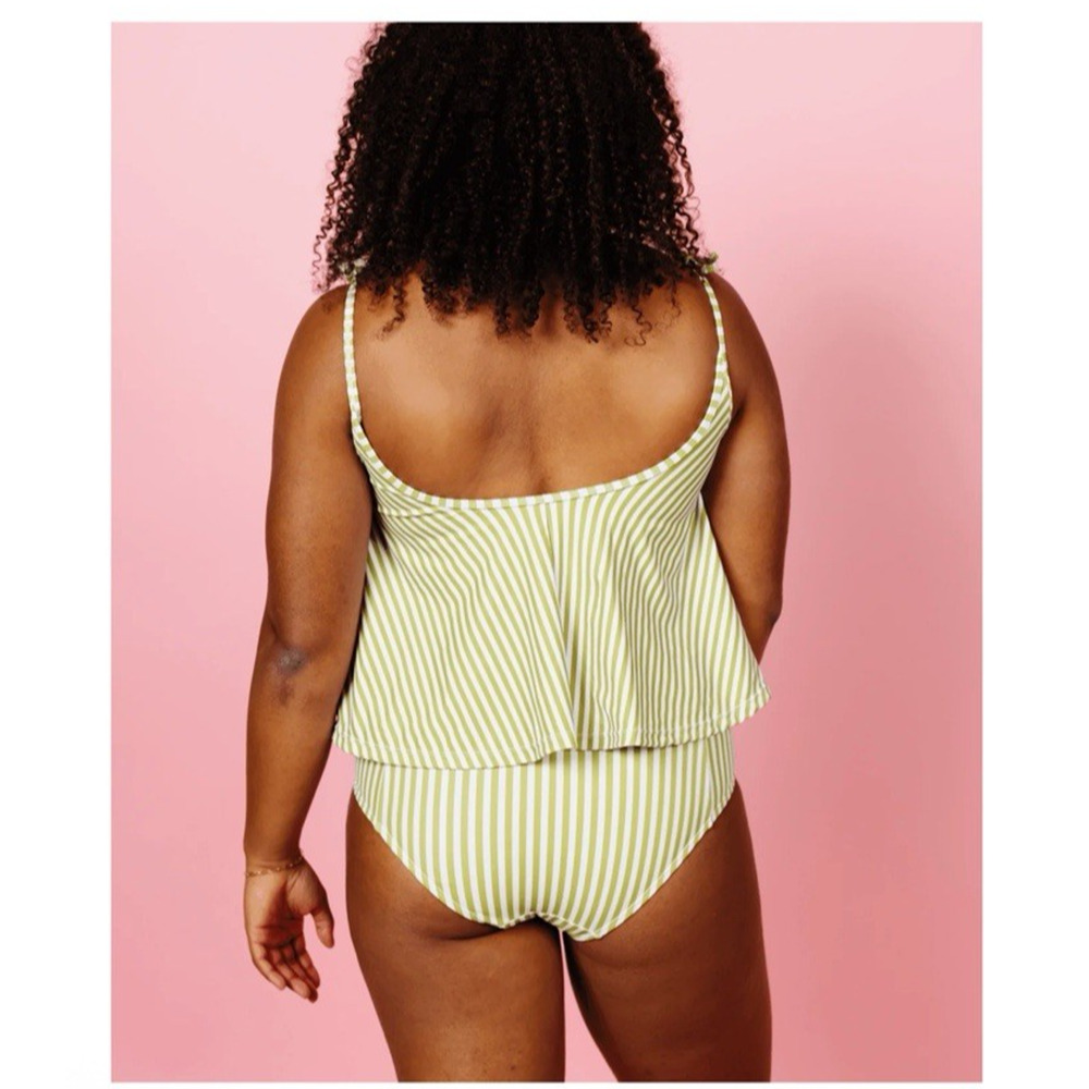 Kortni Jeane 2-Piece Swimsuit Sz S Pear Stripes Swing Top High Rise Bottoms - Picture 5 of 12